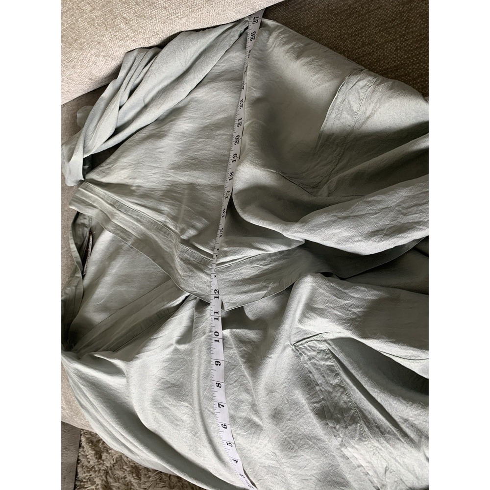 VTG Icy Muted Blue 100% Thai Silk Handwoven Lounge Old Money Quiet Luxury Unisex - Picture 9 of 12
